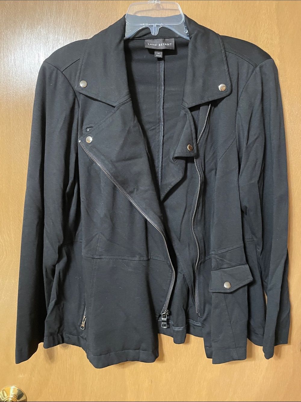 Lane Bryant Black Asymmetrical Moto Jacket